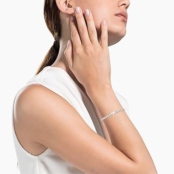 White Gold Tennis Bracelet • 4mm Hand-Set CZ • Adjustable • Gift Ready - Picture 3 of 4